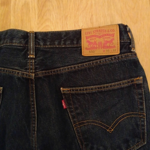 Levi's Men's Dark Indigo Straight Jeans - Picture 4 of 4